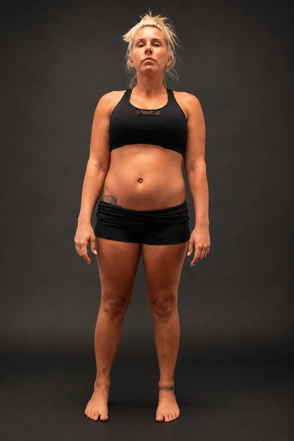 Ashley Mariorello, before-and-after comparison: before