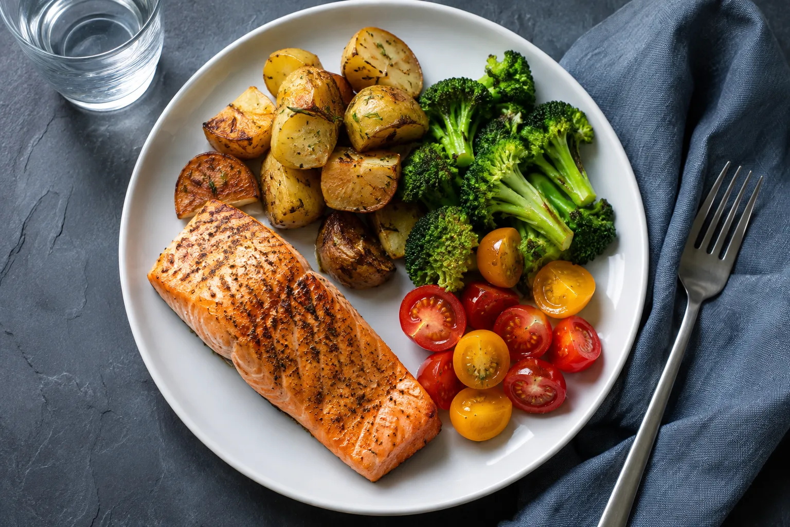 A balanced everyday meal on a white plate
